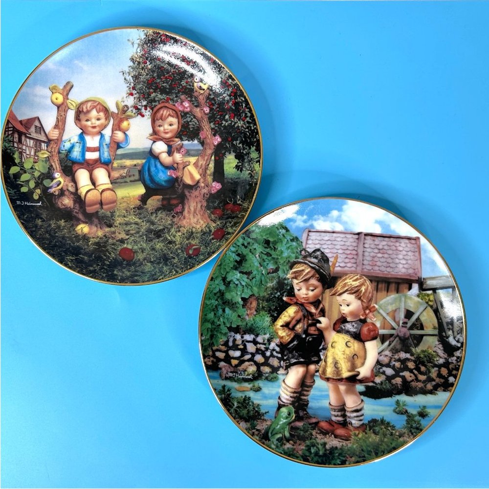 Vintage Lot of 2 M.J. Hummel Collector Plates The Danbury Mint